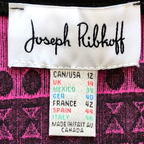 JOSEPH RIBKOFF, Black, Pink, Print, Full Zip, Jacket, Size 12, Nice Condition - Picture 10 of 12
